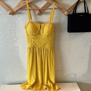 Yellow floral tank dress